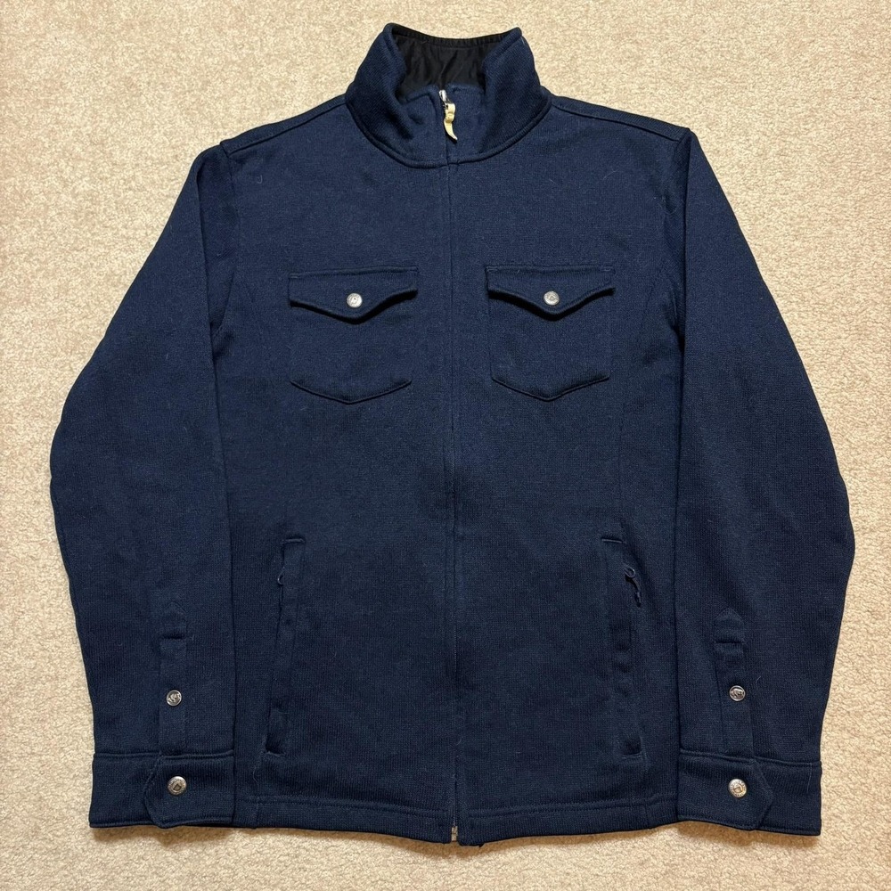 Mountain Khakis Old Faithful Sweater Jacket Mens Medium Blue Fleece Full Zip